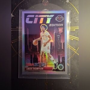 AMEN THOMPSON '23 Premium Stock Basketball - City Edition Silver #14 Houston Roc